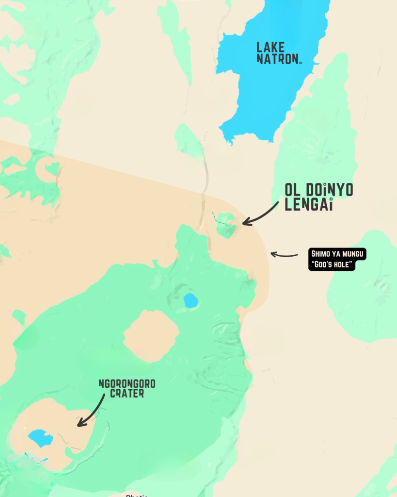 ol doniyo lengai location / map