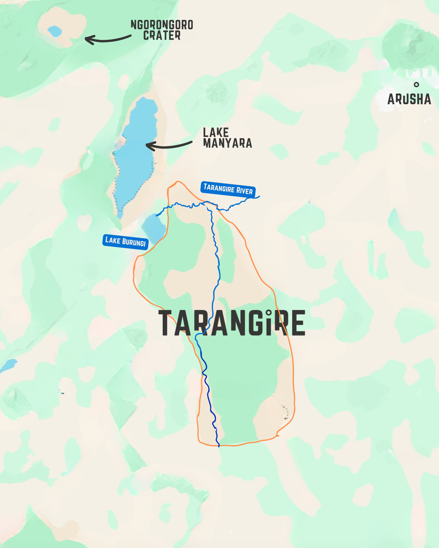 tarangire location map